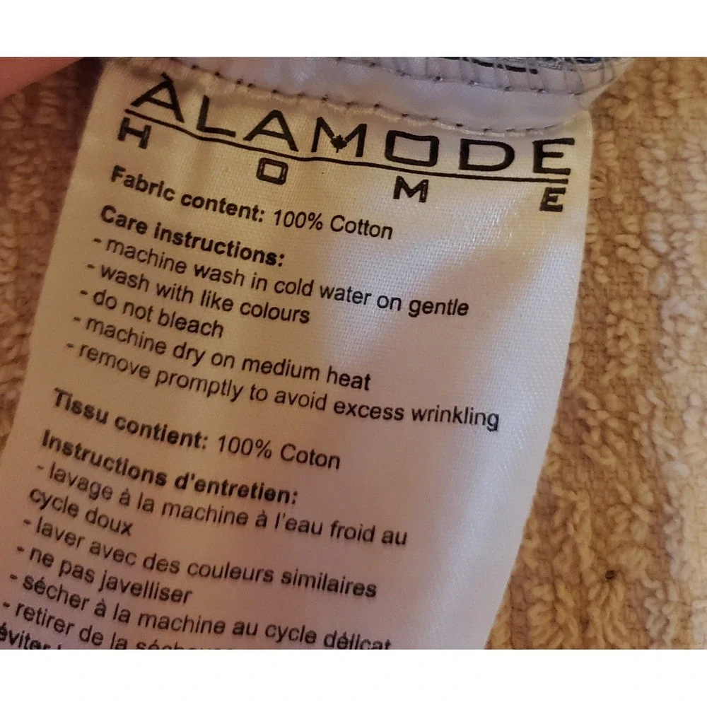 Alamode Home Blue Floral Cotton Pillowcase Set of 2 Taupe Grey Piped Standard